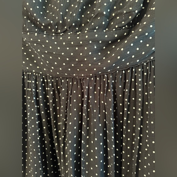 NWT J. CREW 6 VINTAGE Black White Polka Dot Strapless Midi 100% Silk Cocktail - Picture 4 of 13